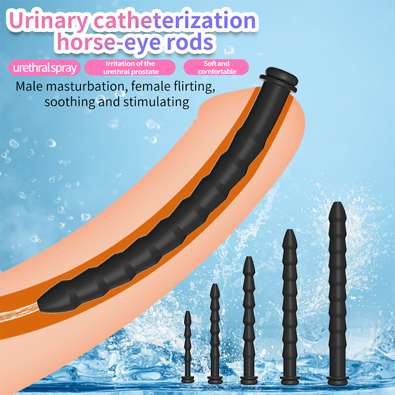 Flexible Urethral Silicone Penis Plug Urethra Stretching Dilator Expander Tool
