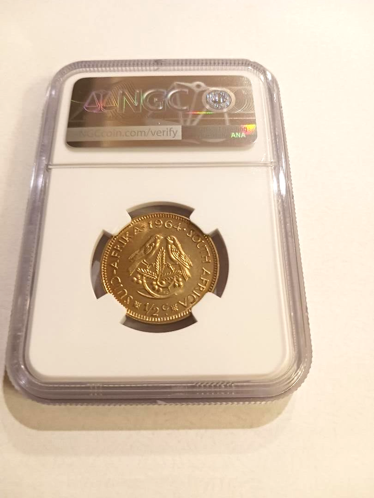 1964 South African 1/2 Cent PF 66