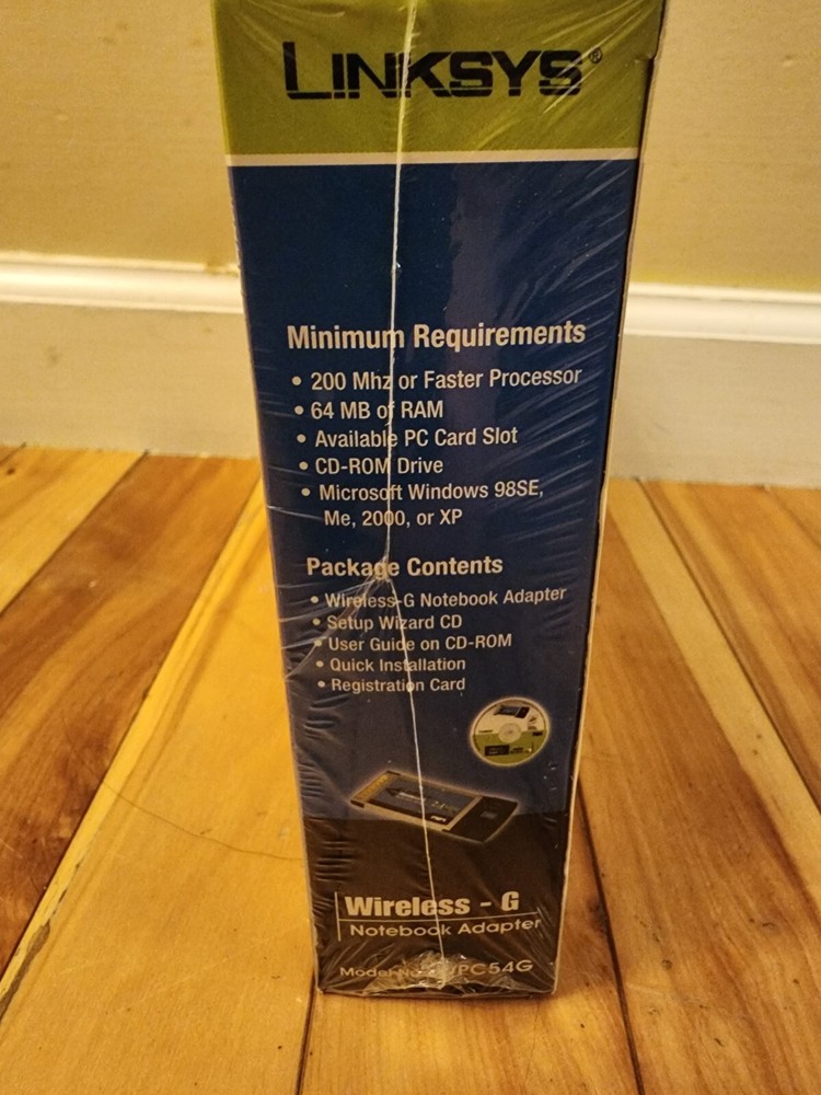 New Sealed LINKSYS WIRELESS G NOTEBOOK ADAPTER MODEL WPC54G Computer Hardware