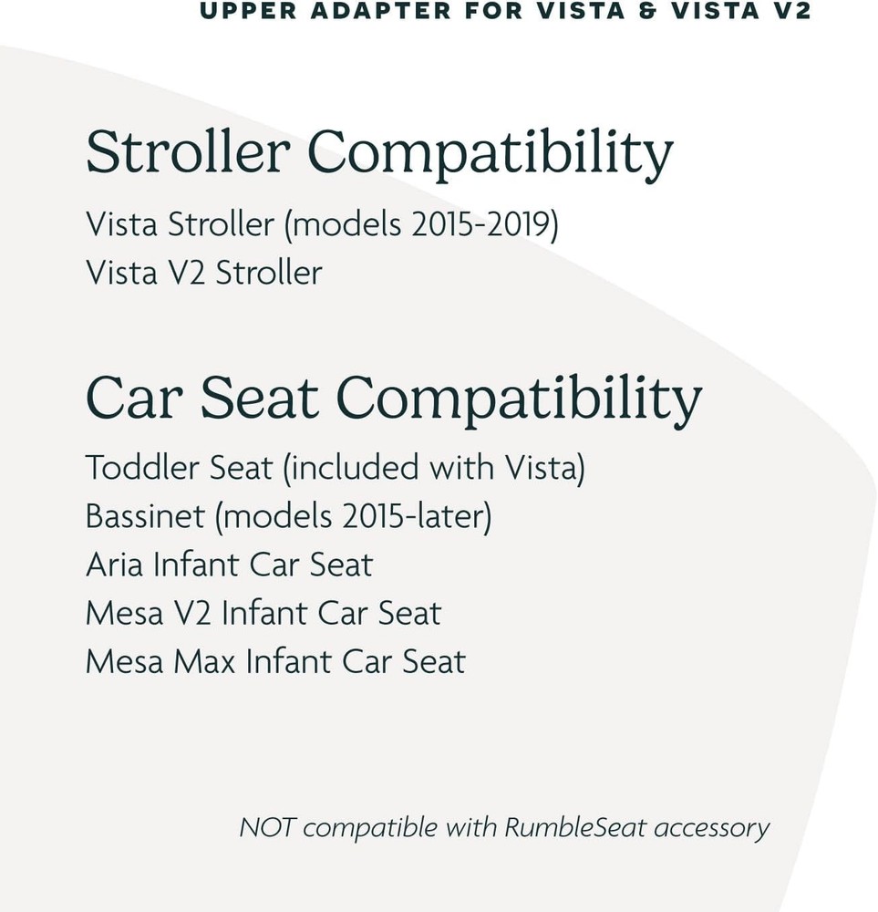Vista Stroller Upper Adapter for V2, V3 - Quick & Secure Infant Seat Attachment
