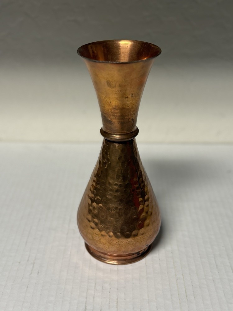 VINTAGE COPPER VASE Hammered Solid 9.5" tall