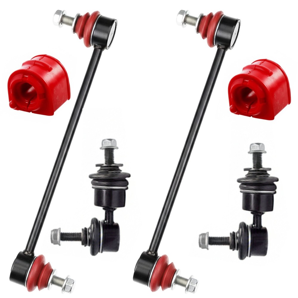 6PC Front Rear Sway Bar Links + Front Bushings For 2004-2009 Mazda 3