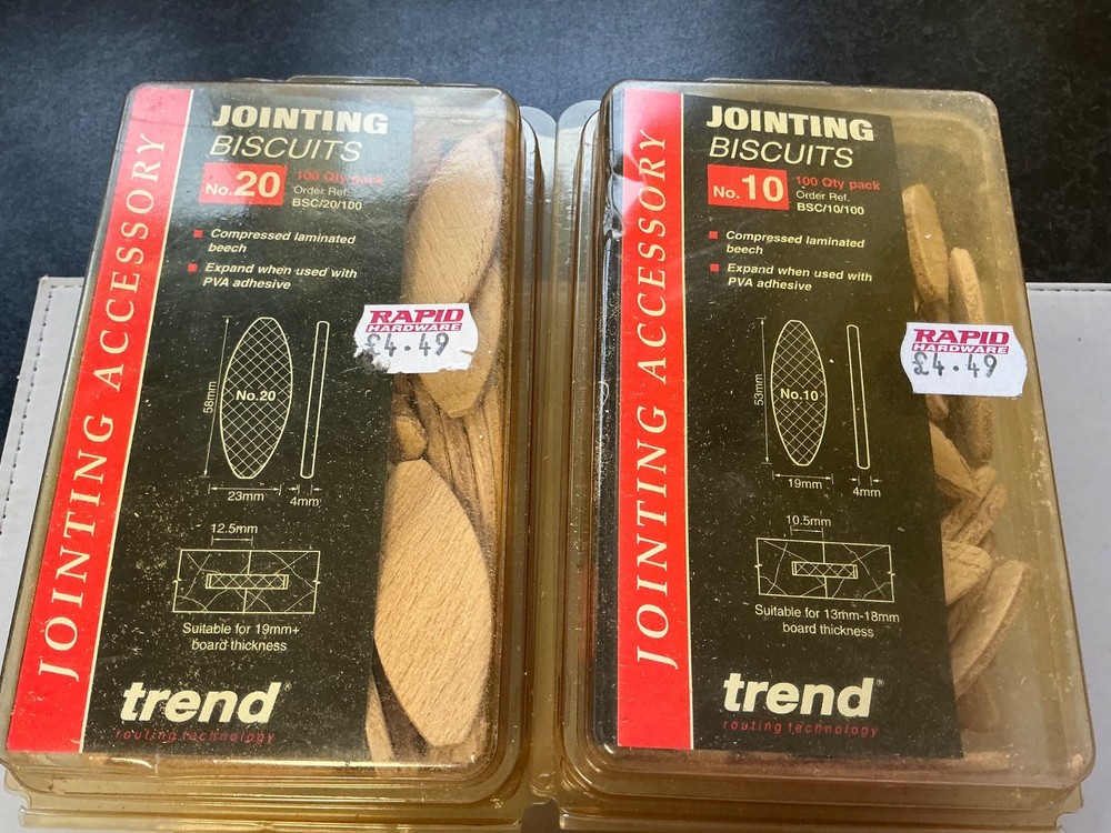 3 PACKS OF JOINTING BISCUITS, TREND
