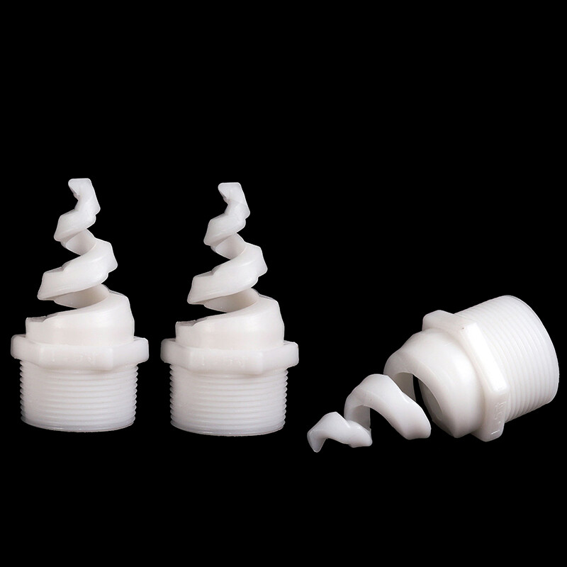 UPVC/PP Spiral Cone Spray Nozzle Atomizing Dedusting Male Thread Misting 1/4"-1"