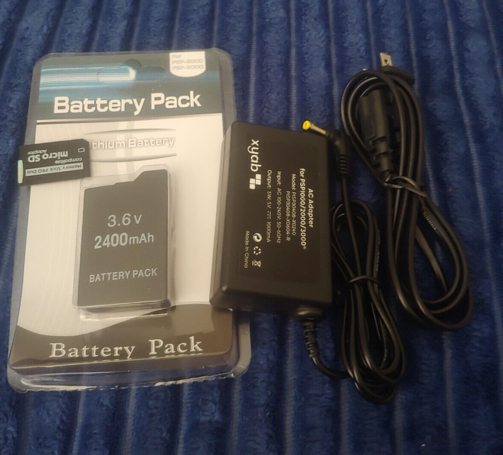 PSP Accessory Bundle: 32GB Memory Kit + 2400mAh Battery + AC Wall Charger