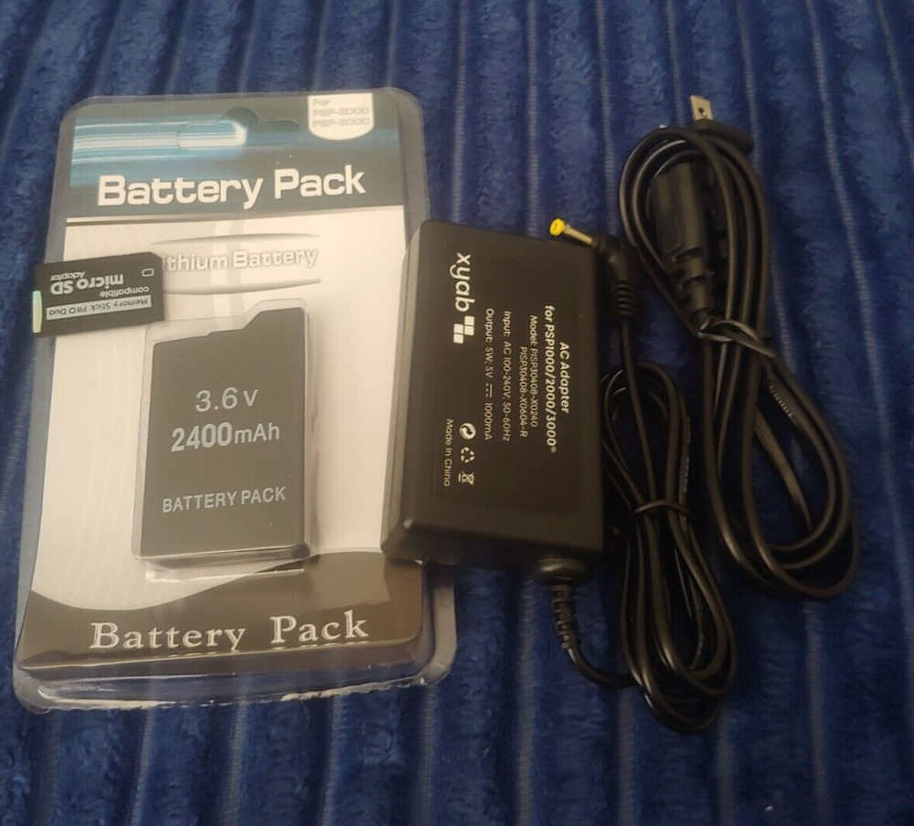 Psp starter kit PSP Replacement Battery Charger memory 2000 2001 3000 3001