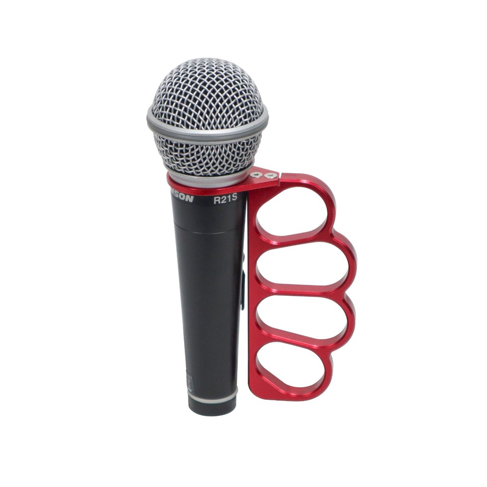 Hand Gripped Microphone Holder Stage Performance RED for Hand Held Mics