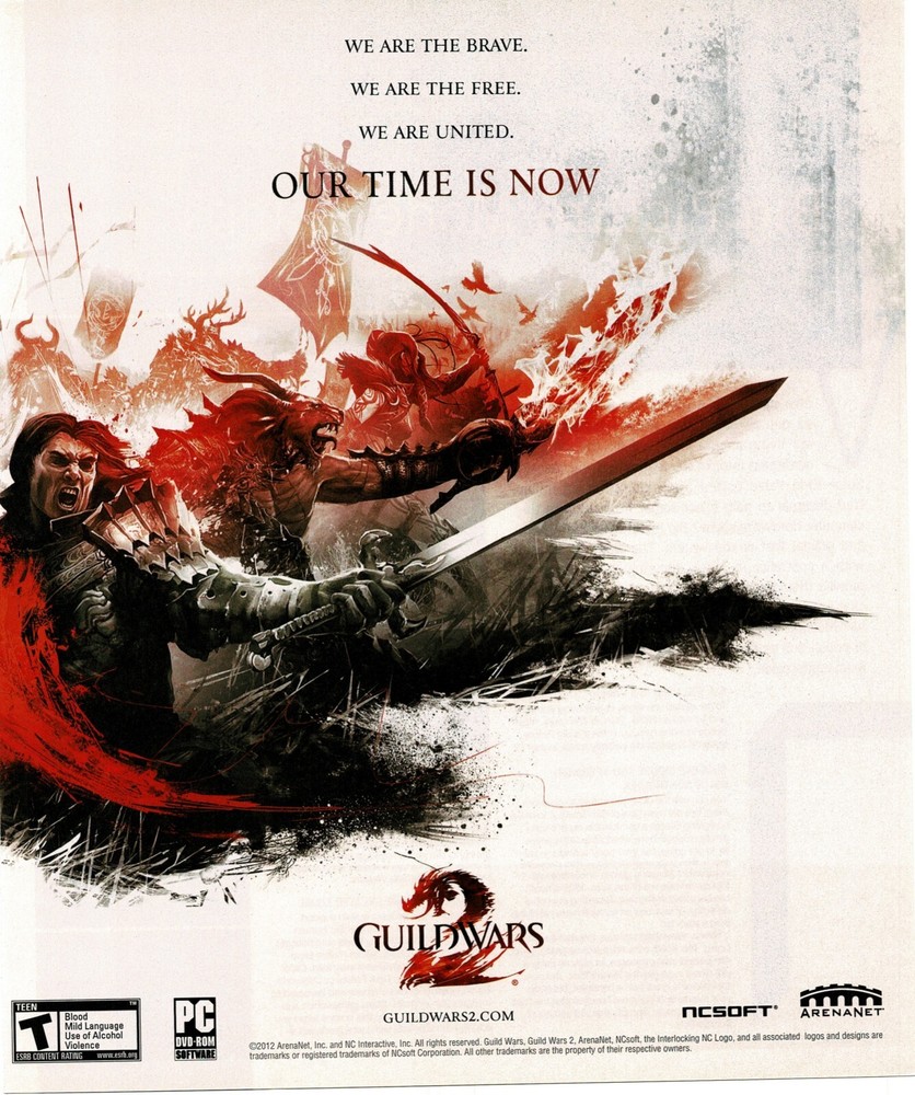 2012 Guild Wars 2 Video Game Vintage Print Ad