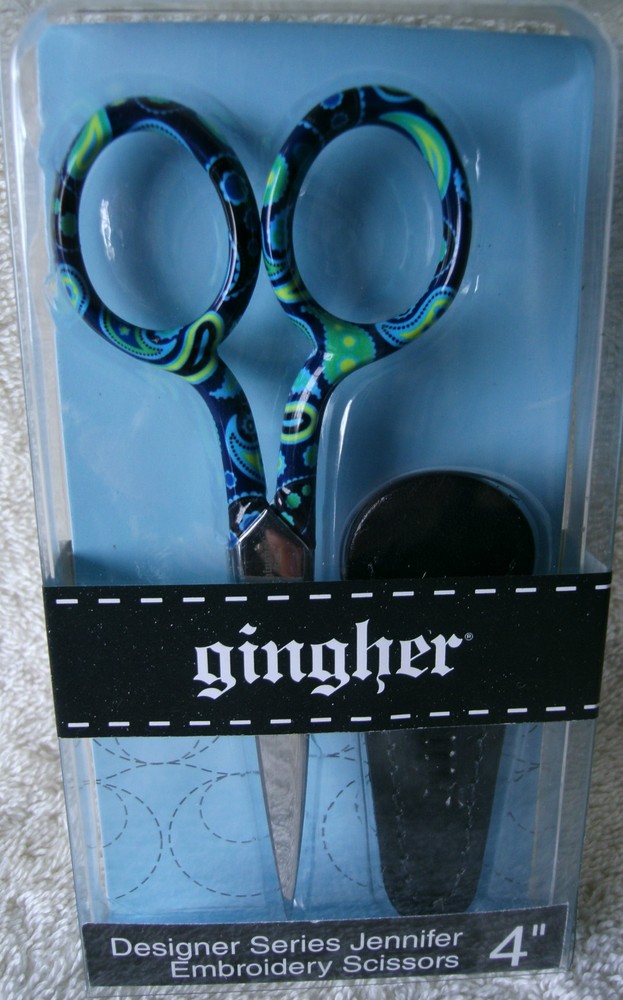 GINGHER 4" DESIGNER SERIES EMBROIDERY SCISSORS  ~ "JENNIFER" ~ **NEW**