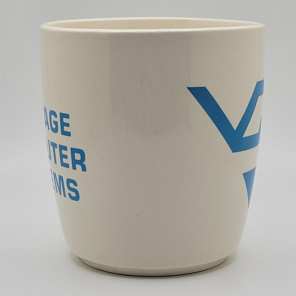 Vintage 80s Vantage Computer Systems Advertising Mug USA Retro Tech Officecore