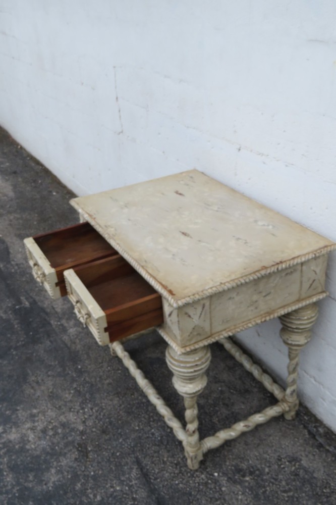 Guildmaster Shabby Chic Distressed Painted Carved Spindle Legs Buffet 5995