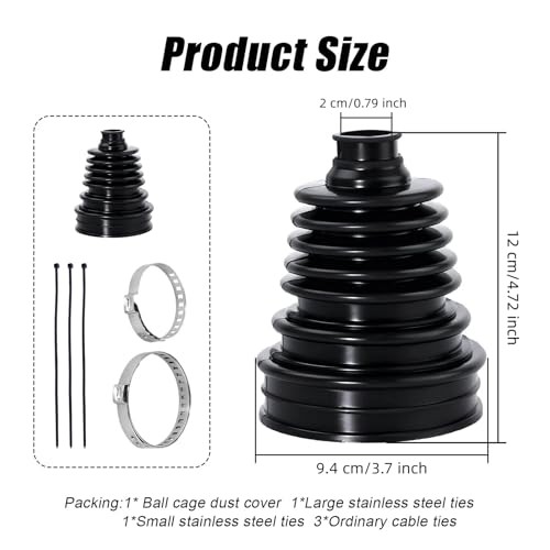 1PC CV Boot Repair Kit, Waterproof & Dustproof CV Joint Boot with 2 1 PC Black
