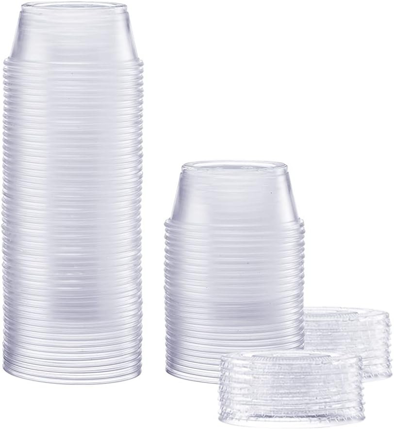 2 oz Jello Shot Cups W/ Lids [50 Count] Clear Plastic Portion Containers
