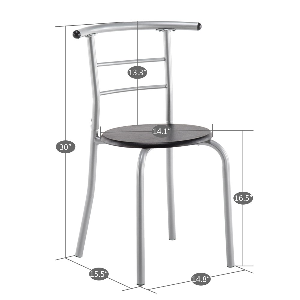 PVC Breakfast Table (One Table and Two Chairs) Black
