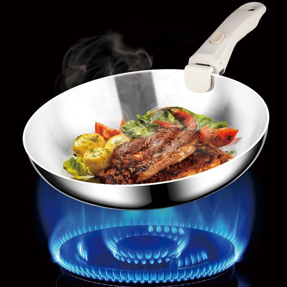 26cm Pan with Removable Handles Stainless Steel Stackable Pots