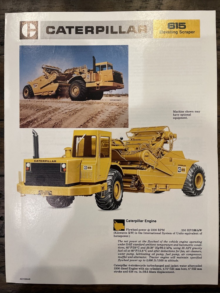 Caterpillar 615 Elevating Scraper Brochure ‘82