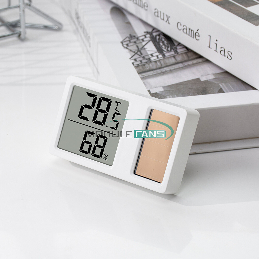 Solar power Temperature and Humidity Meter Mini Digital Thermometer Meter