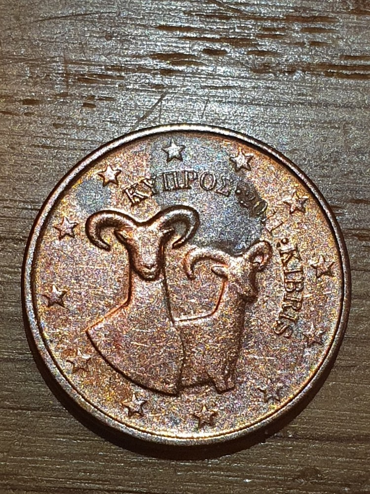 Cyprus 2011 - 1 Euro Cent~Double Rams