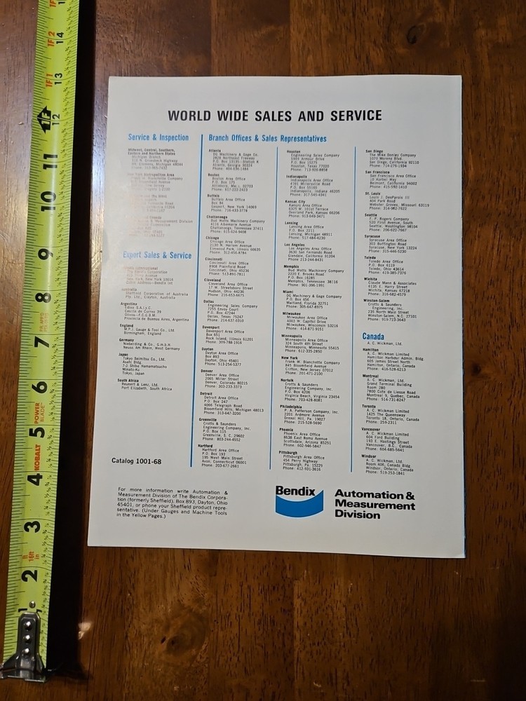 SHEFFIELD MACHINE TOOLS CATALOG 1001-68