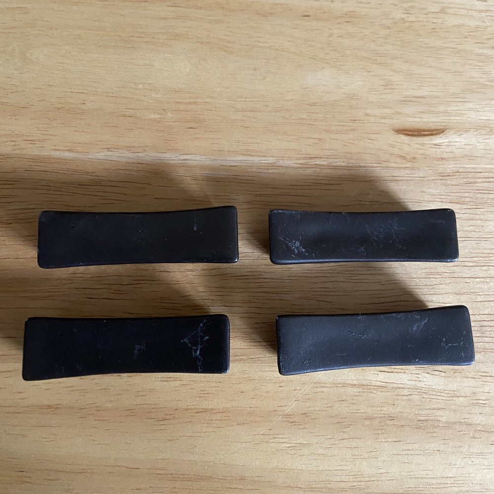 Four Heavy Ceramic Chopsticks Rests Black And White
