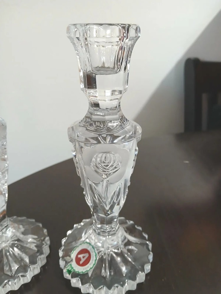 Deluxe Lead Crystal Candlesticks Italy