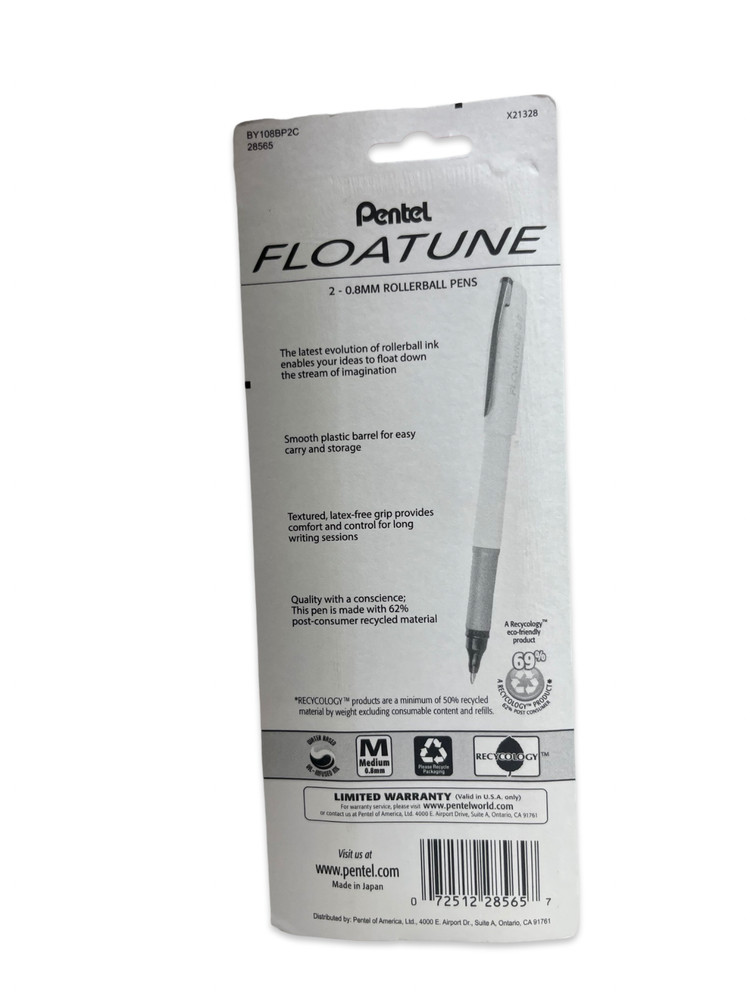12 count Pentel Floatune Rollerball 0.8mm Medium Line Blue Ink Pens FAST SHIP