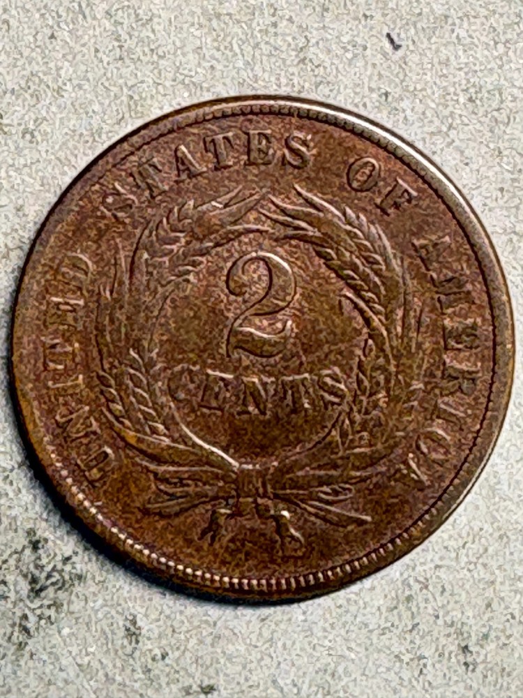 1865 Two Cent Piece F