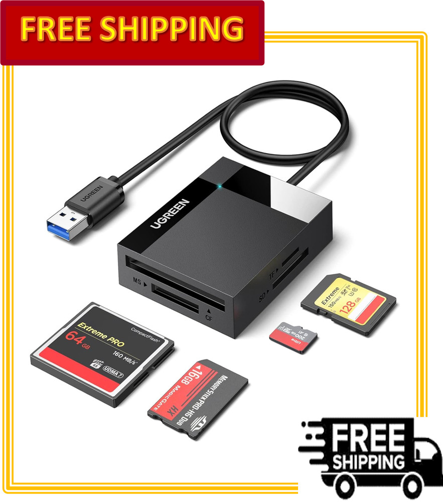 UGREEN USB 3.0 4-in-1 Memory Card Adapter Includes SD, Micro SD, MS & CF