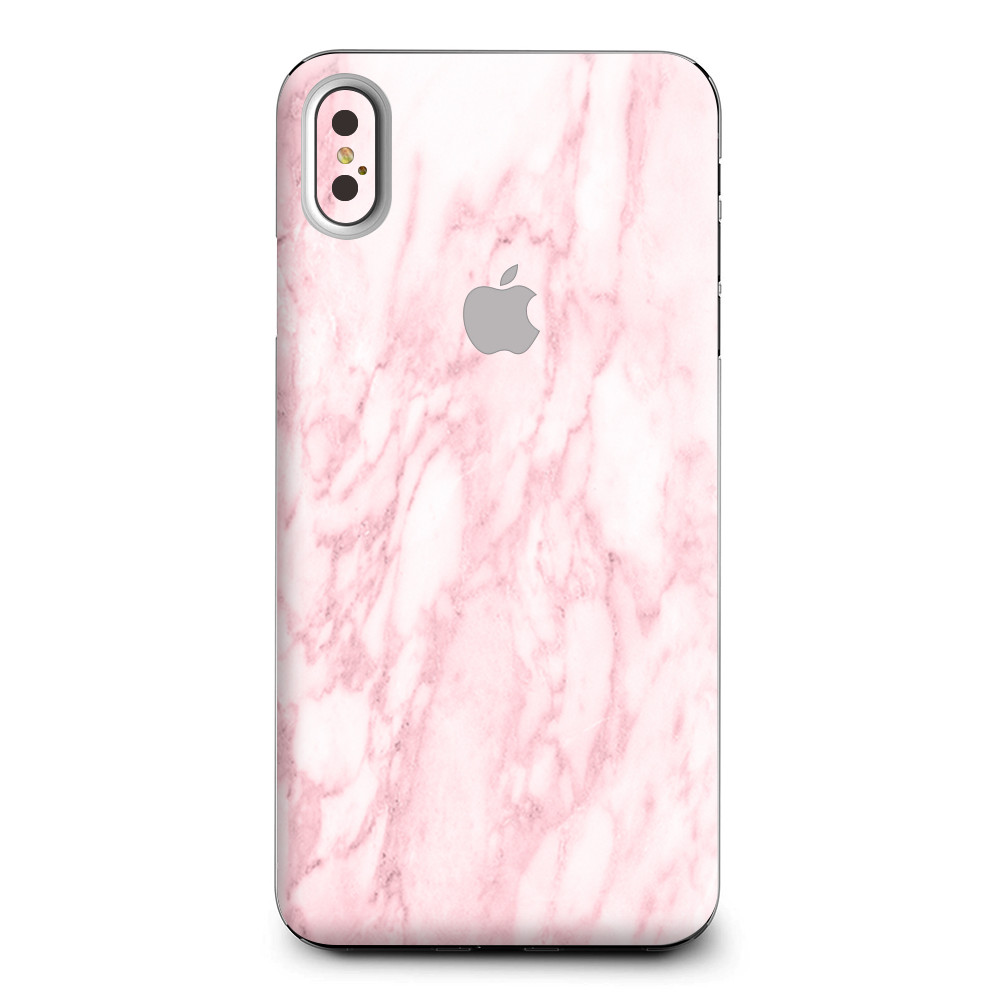 Skins Decal Wrap for Apple iPhone XS Max Rose Pink Marble Pattern