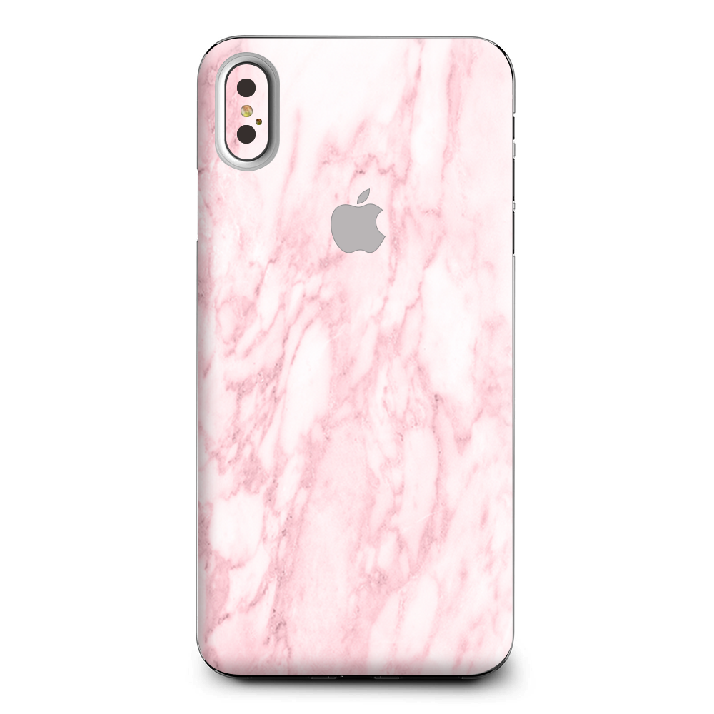 Skins Decal Wrap for Apple iPhone XS Max Rose Pink Marble Pattern