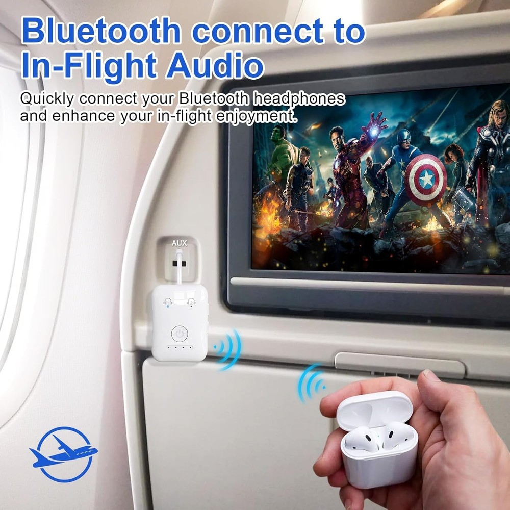 Premium Bluetooth 5.4 Transmitter, Airplane Wireless Adapter