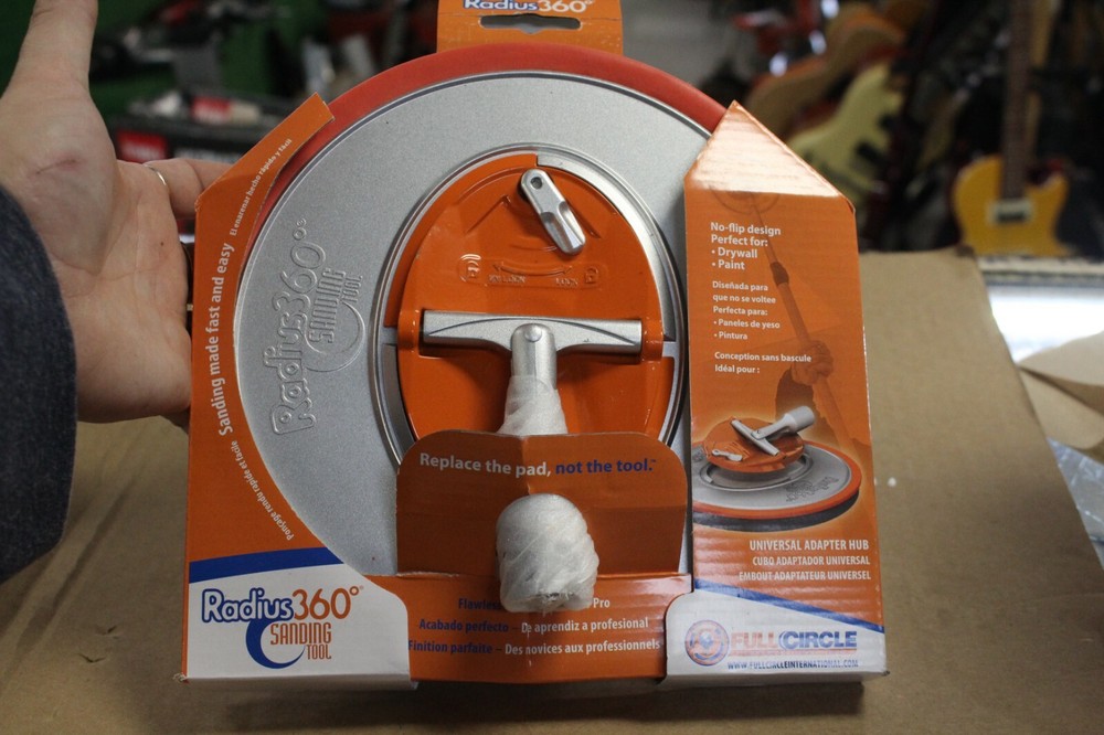 Radius360 Full Circle Drywall Sanding Tool - 9" Round Head w/Hook & Loop Backer