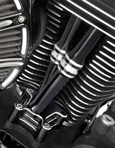 AN Deep Cut Lower Pushrod Covers Kit Blk Harley Road King 17-20