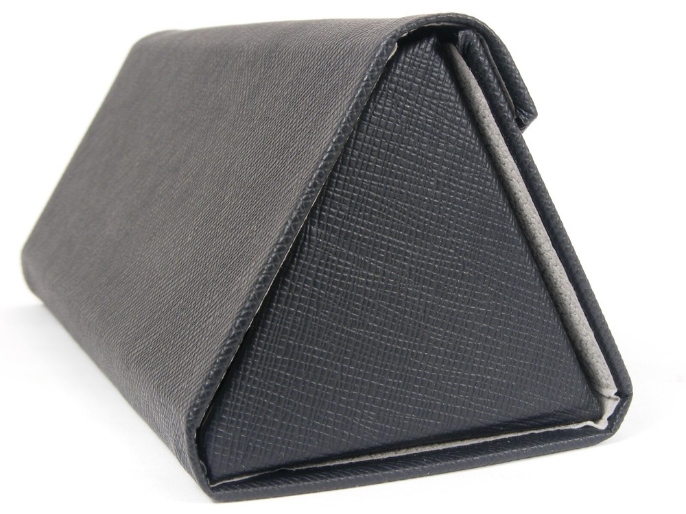 Lot 100 Triangular Foldable Magnetic PU Leather Black Case Eyeglasses Sunglasses