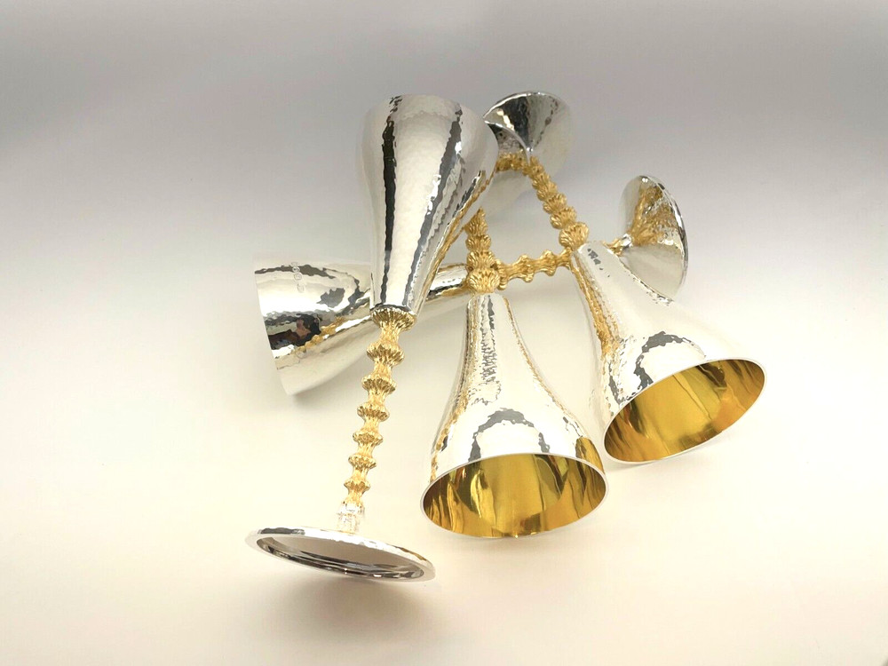 Stuart Devlin Silver  & Silver Gilt  Gilt Wine goblets 1979 4