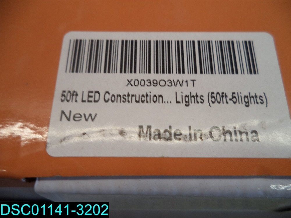 50FT LED Work Light Stringer Construction String 5 Lights 5000 CRI RA 80