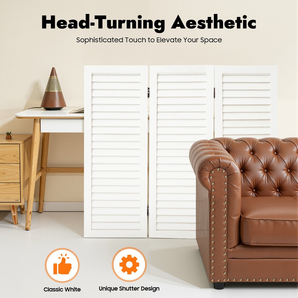 3 Panel Room Divider Folding Privacy Screen Wall Partition Home Office Separator