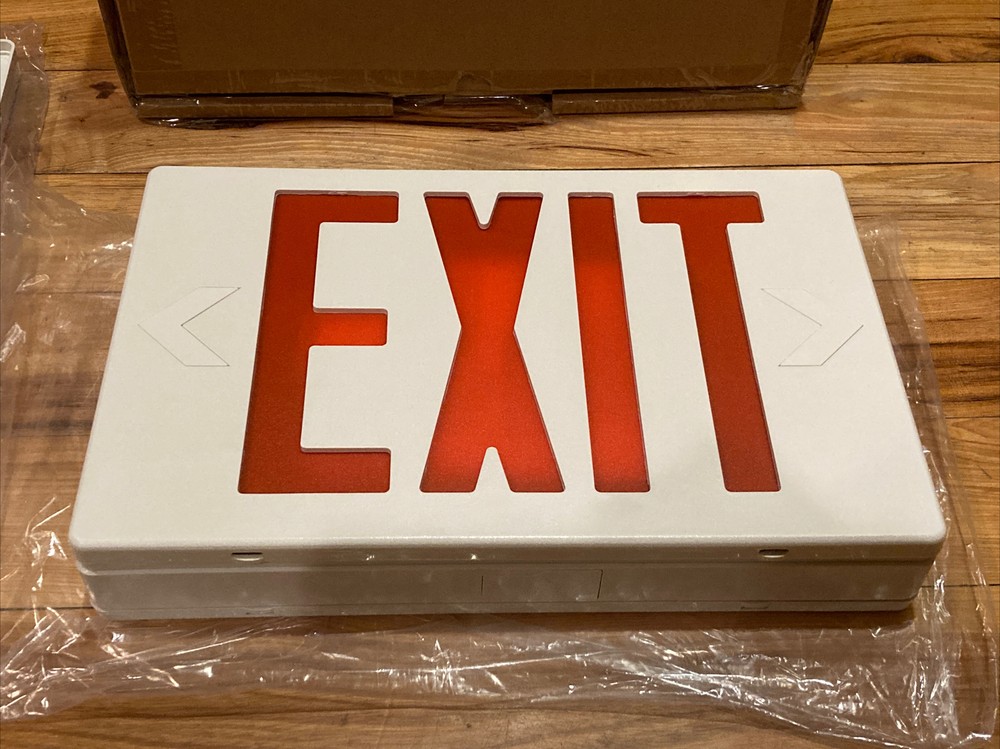 New EXIT Double-Face EMERGENCY RED Sign Model: JEE2RWE / 120V