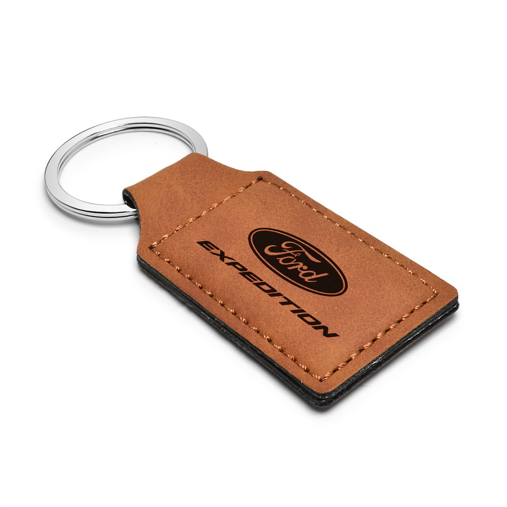 Ford Expedition Rectangular Brown Leather Key Chain