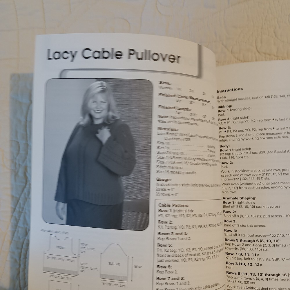 2001 Vtg Plus-Size Sweater Wardrobe Knitting & Crochet Pattern Book