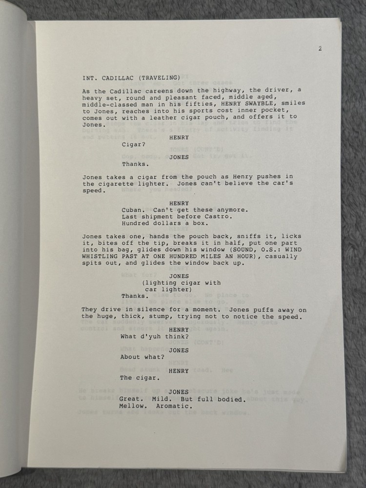 1987 "SOMETIMES JONES & THE ROAD " by Larry Hankin SCRIPT