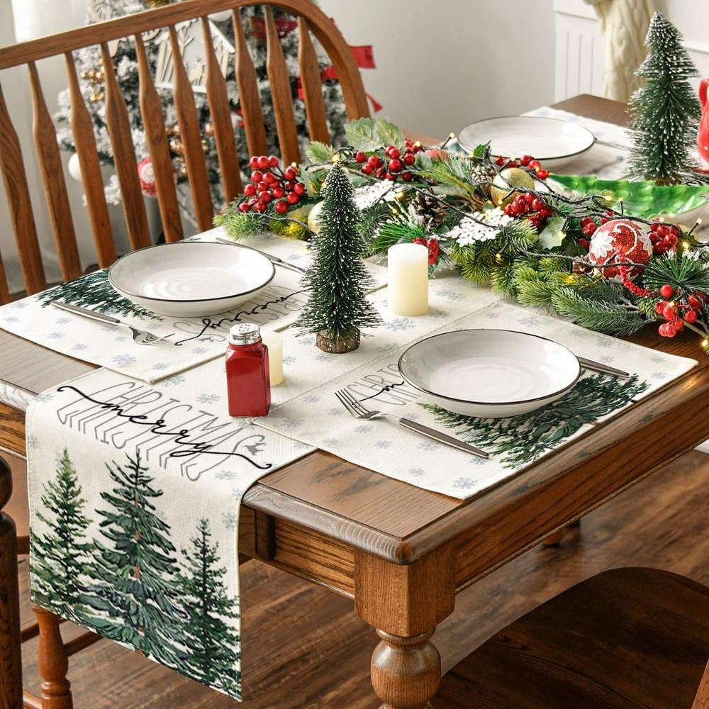 Artoid Mode Beige Pine Tree 12" x 18", Rectangular 4 Pcs,