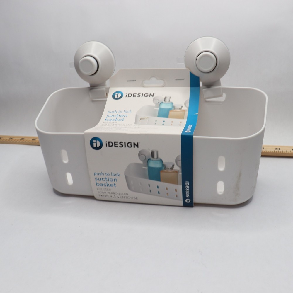 Idesign Kai Push Lock Rectangle Suction Basket White 08279CX