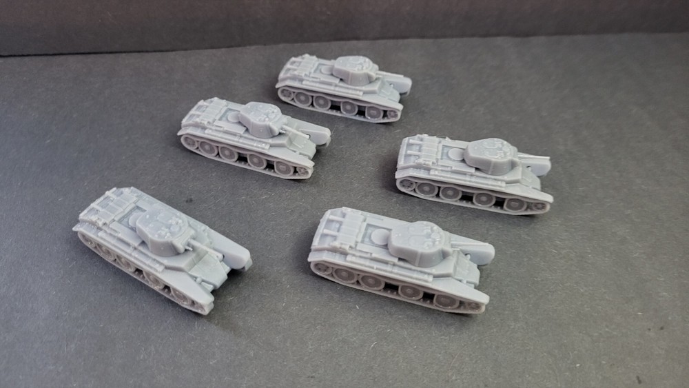 HO Scale Soviet BT-7 tank platoon X5 1/87th Scale