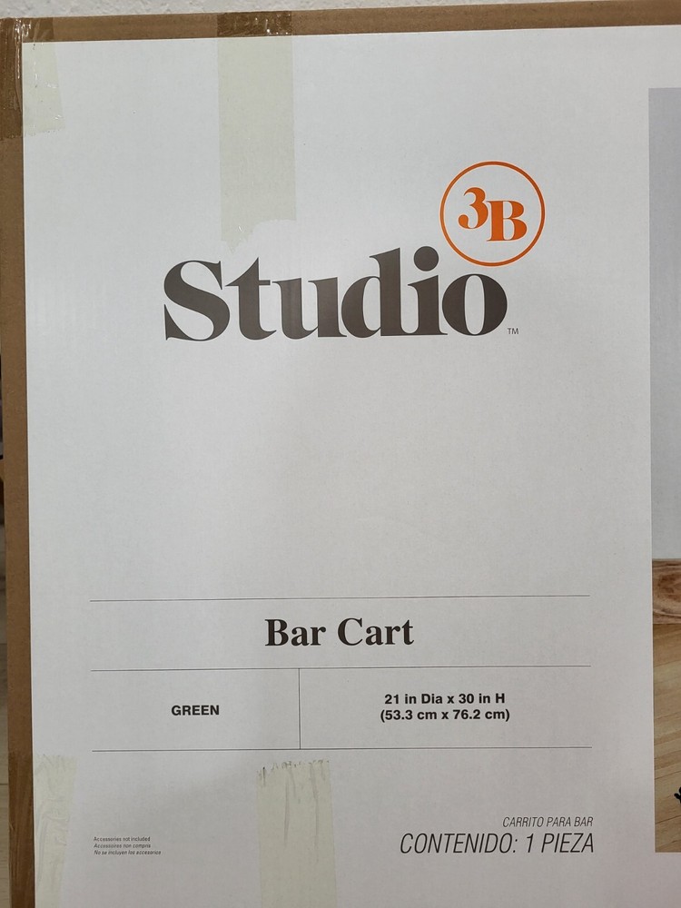 Studio 3b Bar Cart, Modern 2 Tier Rolling Convenient And Durable. Multi-Purpose