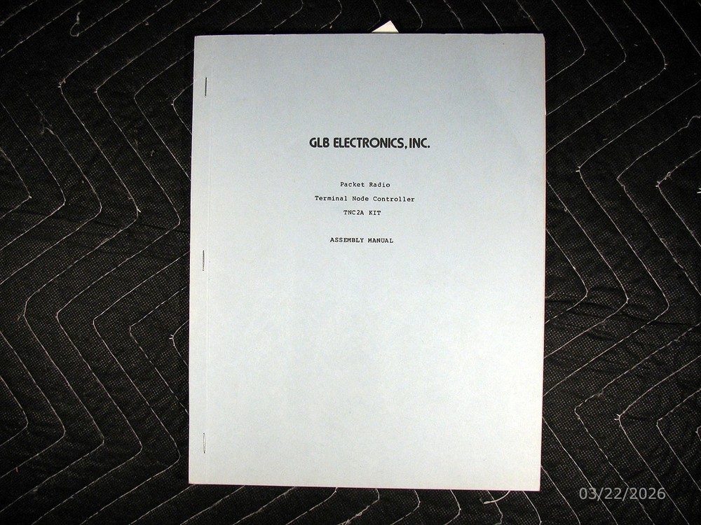 GLB Electronics TNC2A Terminal Node Controller Assembly Manual