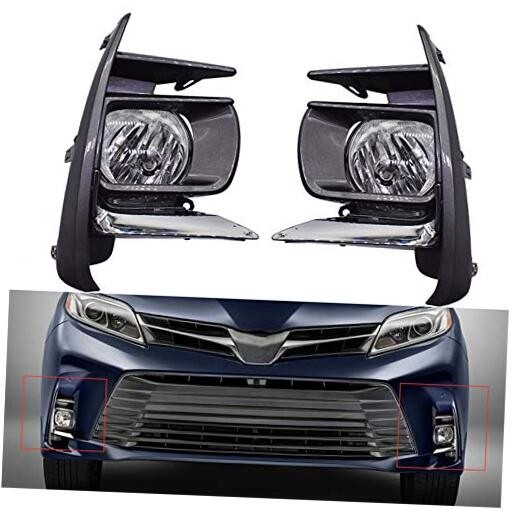 Fog Light Lamp Assembly Passenger and Driver Side Replacement for Sienna