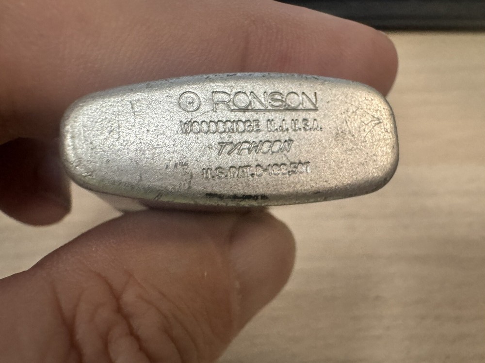 Vintage Ronson Typhoon Flip Top Lighter - Silver Tone