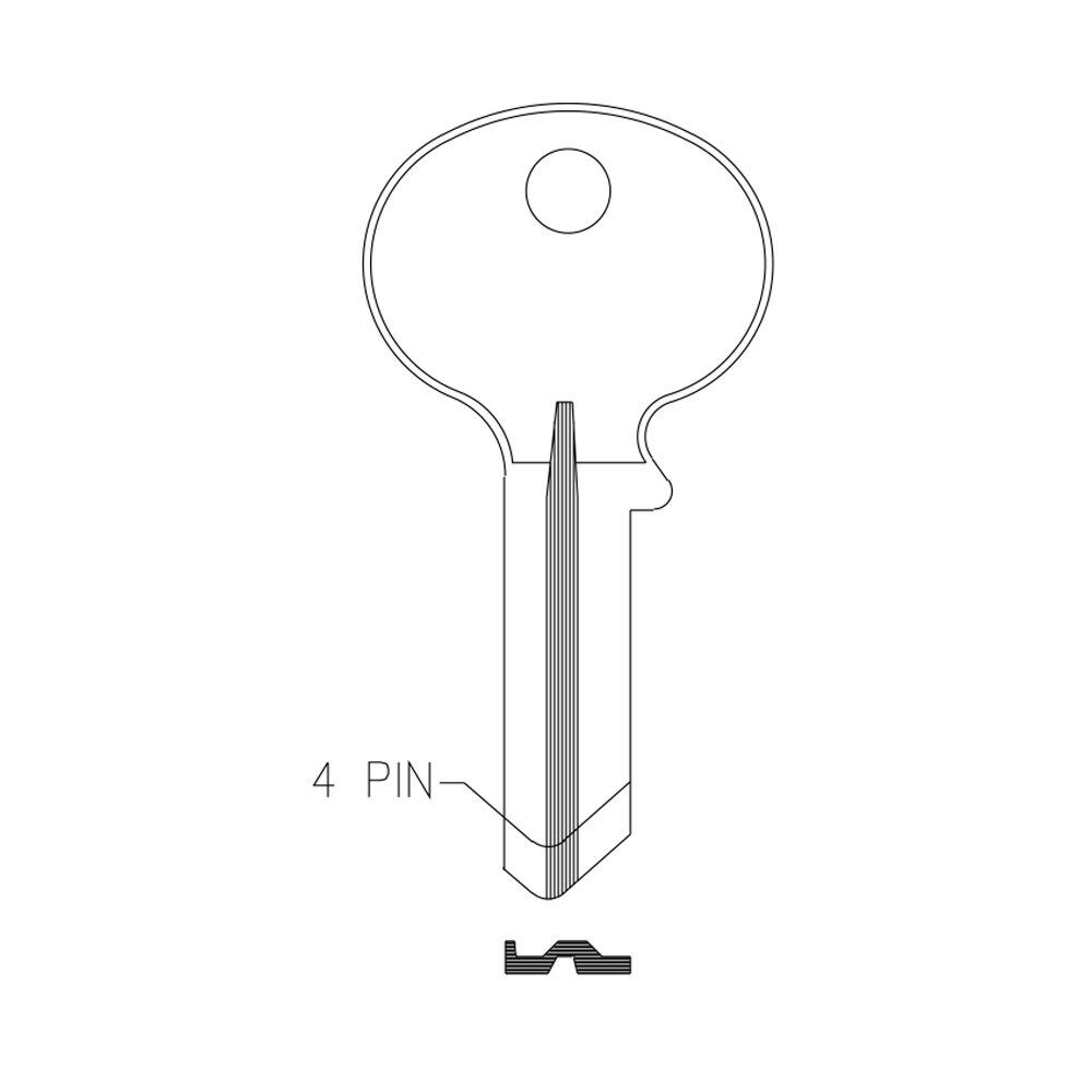 1071BD Key Blank 4-PIN – Nicke