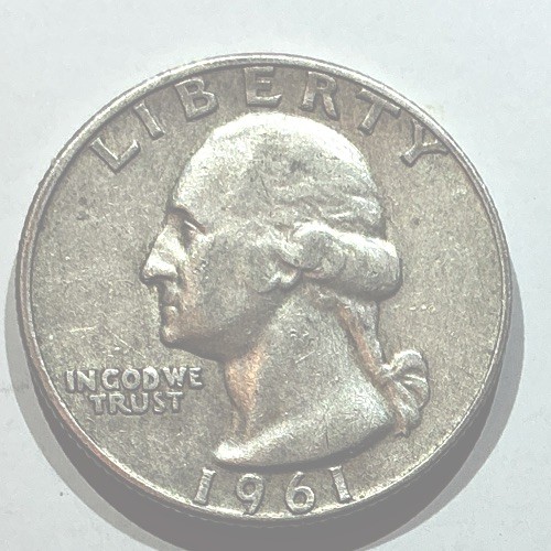 1961 25c Washington Quarter - 90% Silver